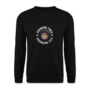 Tire Guy Mechanic Flat Tire Changer Repair Car - Unisex Sweatshirt - black - Front - Alina (178cm) & Michal (187cm)