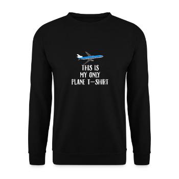 Das ist mein einziges Flugzeug T-Shirt - Funny Airplane - Unisex Pullover - Schwarz - Vorne - Alina (178cm) & Michal (187cm)