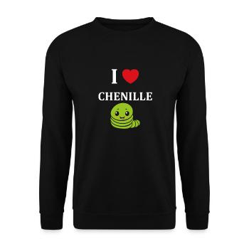 Chenilles insecte Amour petite chenille - Sweat-shirt Unisexe - noir - Devant - Alina (178cm) & Michal (187cm)