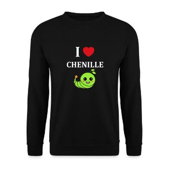 Chenilles insecte Amour petite chenille - Sweat-shirt Unisexe - noir - Devant - Alina (178cm) & Michal (187cm)