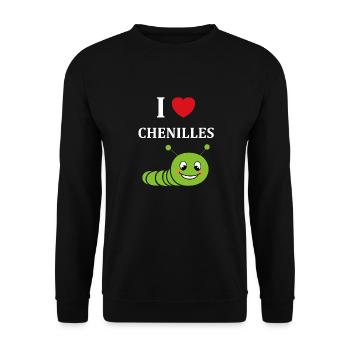 Chenilles insecte Amour petite chenille - Sweat-shirt Unisexe - noir - Devant - Alina (178cm) & Michal (187cm)