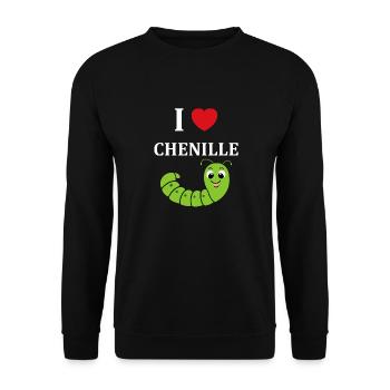 Chenilles insecte Amour petite chenille - Sweat-shirt Unisexe - noir - Devant - Alina (178cm) & Michal (187cm)