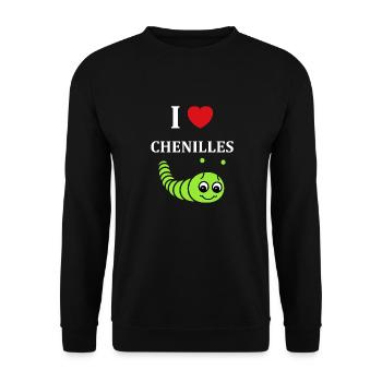 Chenilles insecte Amour petite chenille - Sweat-shirt Unisexe - noir - Devant - Alina (178cm) & Michal (187cm)