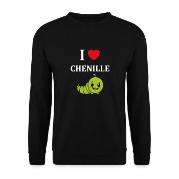 Chenilles insecte Amour petite chenille - Sweat-shirt Unisexe - noir - Devant - Alina (178cm) & Michal (187cm)
