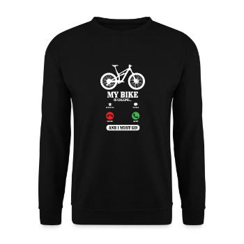 Mountain Bike MTB Funny Biker Gift - Unisex Sweatshirt - black - Front - Alina (178cm) & Michal (187cm)