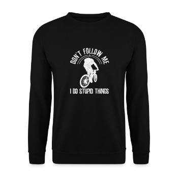 Mountain Bike MTB Downhill Biker Gift - Unisex Sweatshirt - black - Front - Alina (178cm) & Michal (187cm)