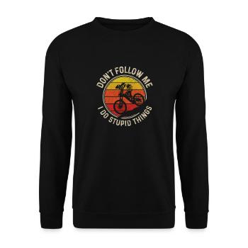 Mountain Bike MTB Downhill Biker Gift - Unisex Sweatshirt - black - Front - Alina (178cm) & Michal (187cm)