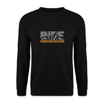 Mountain Bike MTB Downhill Biker Gift - Unisex Sweatshirt - black - Front - Alina (178cm) & Michal (187cm)