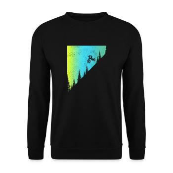 Mountain Bike MTB Downhill Biker Gift - Unisex Sweatshirt - black - Front - Alina (178cm) & Michal (187cm)