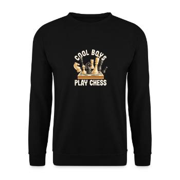 Cool Boys Playing Chess Player Pieces Funny - Unisex Sweatshirt - black - Front - Alina (178cm) & Michal (187cm)
