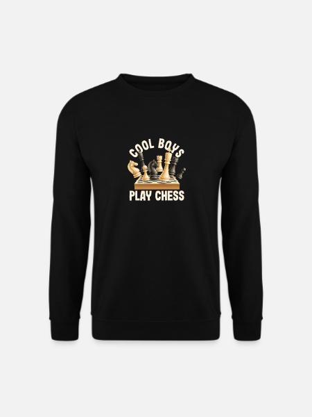 Cool Boys spielen Schach Spieler Stücke lustig - Unisex Pullover - Schwarz
