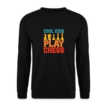 Des enfants cool jouant aux échecs drôle de joueur d’échecs - Sweat-shirt Unisexe - noir - Devant - Alina (178cm) & Michal (187cm)
