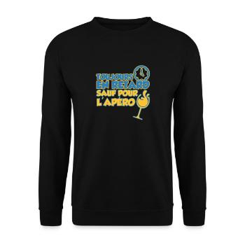 Retard Cadeau Apéro Humour Beauf Alcool Apéritif - Sweat-shirt Unisexe - noir - Devant - Alina (178cm) & Michal (187cm)