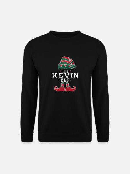 Kevin Elf Family Matching Group Christmas Dad Mom - Unisex Sweatshirt - black