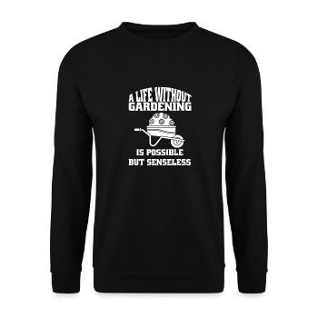 Garden Hobby Gardener Gardener Gardening Gardening - Unisex Sweatshirt - black - Front - Alina (178cm) & Michal (187cm)