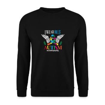 I'm wearing blue for the month of the - Unisex Sweatshirt - black - Front - Alina (178cm) & Michal (187cm)