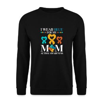 I'm wearing blue for my mom - Unisex Sweatshirt - black - Front - Alina (178cm) & Michal (187cm)