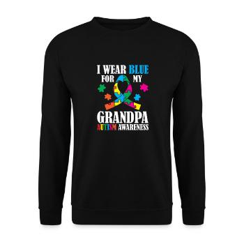 I wear blue for my grandpa. Support - Unisex Sweatshirt - black - Front - Alina (178cm) & Michal (187cm)