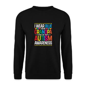I wear blue for my grandpa. Support for - Unisex Sweatshirt - black - Front - Alina (178cm) & Michal (187cm)