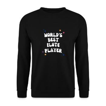 World's Best Flute Player - Unisex Sweatshirt - black - Front - Alina (178cm) & Michal (187cm)