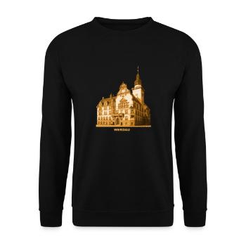 Werdau Town Hall Pleiße Saxony - Unisex Sweatshirt - black - Front - Alina (178cm) & Michal (187cm)