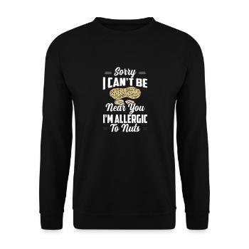 Désolé, je ne peux pas être près de vous, je suis allergique aux noix - Sweat-shirt Unisexe - noir - Devant - Alina (178cm) & Michal (187cm)