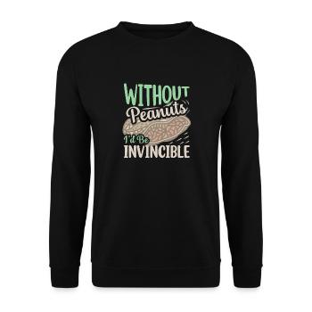 Sans les cacahuètes, je serais invincible allergique aux noix - Sweat-shirt Unisexe - noir - Devant - Alina (178cm) & Michal (187cm)