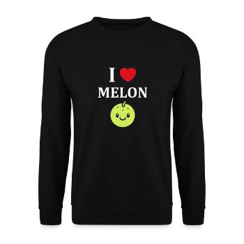 Fruit Humour petit Melon - Sweat-shirt Unisexe - noir - Devant - Alina (178cm) & Michal (187cm)