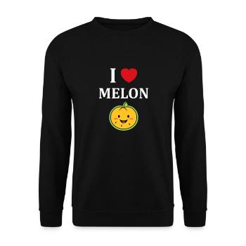 Fruit Humour petit Melon - Sweat-shirt Unisexe - noir - Devant - Alina (178cm) & Michal (187cm)