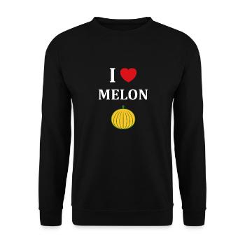 Fruit Humour petit Melon - Sweat-shirt Unisexe - noir - Devant - Alina (178cm) & Michal (187cm)