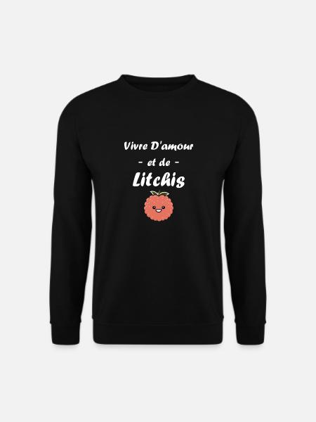 Fruit Humour petit litchi - Sweat-shirt Unisexe - noir