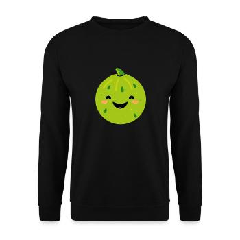 Fruit Humour petit Melon - Sweat-shirt Unisexe - noir - Devant - Alina (178cm) & Michal (187cm)