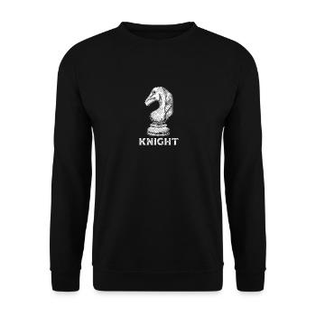 Chevalier Pièce D’échecs Club Jeu Plateau Drôle - Sweat-shirt Unisexe - noir - Devant - Alina (178cm) & Michal (187cm)