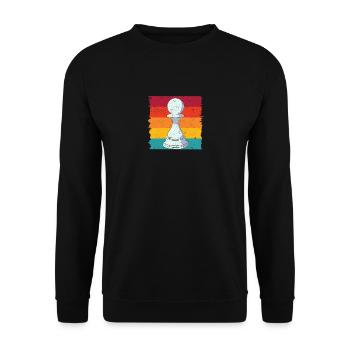 Chess Chess Pieces Pawn Player Retro Vintage - Unisex Sweatshirt - black - Front - Alina (178cm) & Michal (187cm)