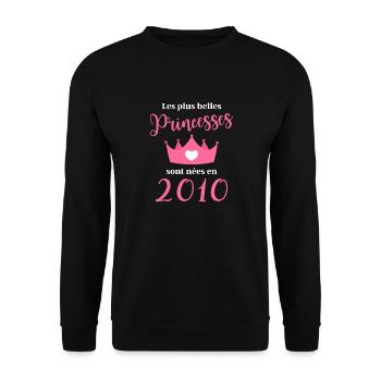 Les plus belles princess sont nees en 2010 - Sweat-shirt Unisexe - noir - Devant - Alina (178cm) & Michal (187cm)