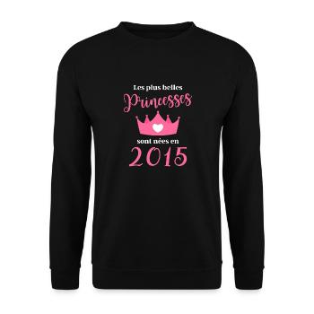 Les plus belles princess sont nees en 2015 - Sweat-shirt Unisexe - noir - Devant - Alina (178cm) & Michal (187cm)