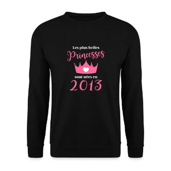Les plus belles princess sont nees en 2013 - Sweat-shirt Unisexe - noir - Devant - Alina (178cm) & Michal (187cm)