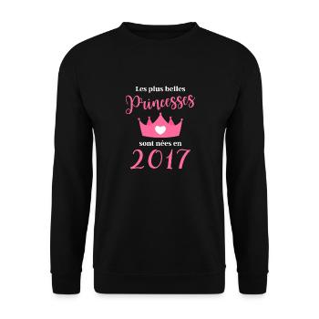 Les plus belles princess sont nees en 2017 - Sweat-shirt Unisexe - noir - Devant - Alina (178cm) & Michal (187cm)