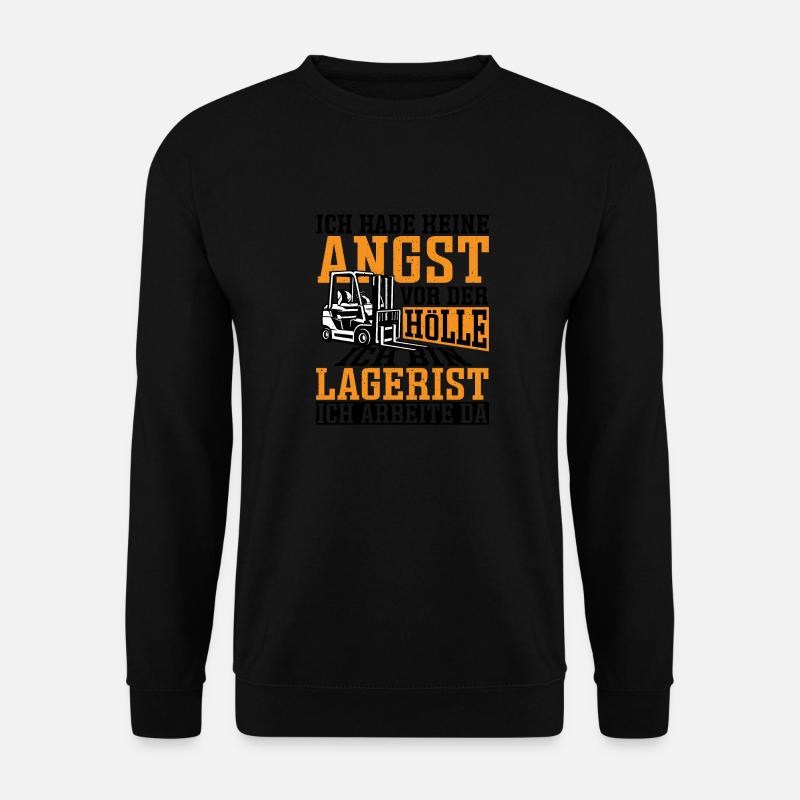 Gabelstapler Staplerfahrer Lustig Logistik Beruf - Unisex Pullover - Schwarz