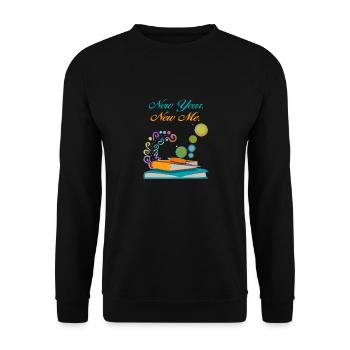 new year new me - Unisex Sweatshirt - black - Front - Alina (178cm) & Michal (187cm)