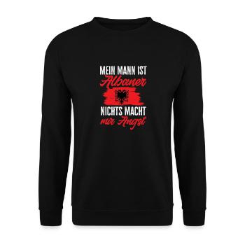 Albanische Flagge Albanischer Adler Shqiponja - Unisex Pullover - Schwarz - Vorne - Alina (178cm) & Michal (187cm)