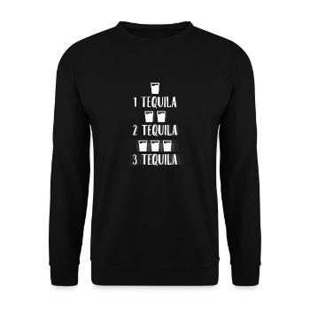 1 Tequila 2 Tequila 3 Tequila Blurry Shot Glasses - Unisex Sweatshirt - black - Front - Alina (178cm) & Michal (187cm)