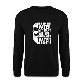 Papa Vater Bärtig Bartträger Schnurrbart Bart - Unisex Pullover - Schwarz - Vorne - Alina (178cm) & Michal (187cm)