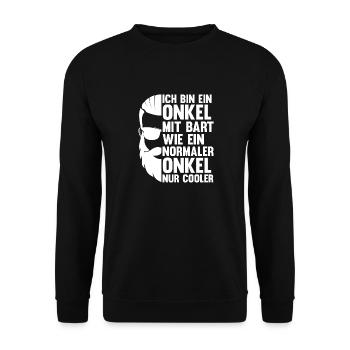 Opa Großvater Bärtig Bartträger Schnurrbart Bart - Unisex Pullover - Schwarz - Vorne - Alina (178cm) & Michal (187cm)