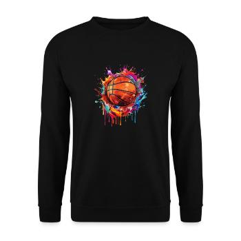 Ballon De Basket Basketteur Rétro Basketball - Sweat-shirt Unisexe - noir - Devant - Alina (178cm) & Michal (187cm)