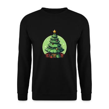 Christmas tree or Christmas tree at Christmas - Unisex Sweatshirt - black - Front - Alina (178cm) & Michal (187cm)