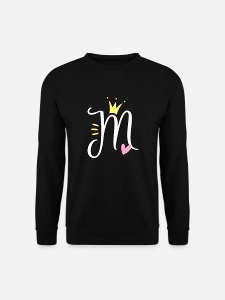 Letter M Initial Letter Crown - Unisex Sweatshirt - black