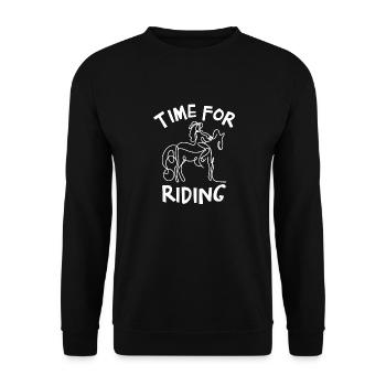 C’est l’heure de monter à cheval - Sweat-shirt Unisexe - noir - Devant - Alina (178cm) & Michal (187cm)