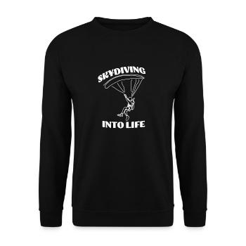 Skydiving into Life - Unisex Sweatshirt - black - Front - Alina (178cm) & Michal (187cm)