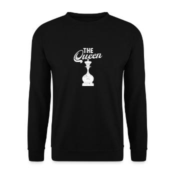 The Queen Chess Piece Funny Halloween Love - Unisex Sweatshirt - black - Front - Alina (178cm) & Michal (187cm)